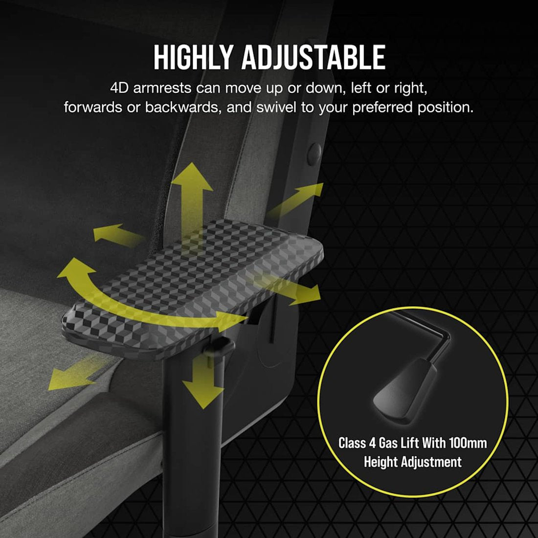CORSAIR T3 RUSH Gaming Chair - Charcoal/Grey Premium Breathable Fabric – up to 120kg – 4D Adjustable Armrests .