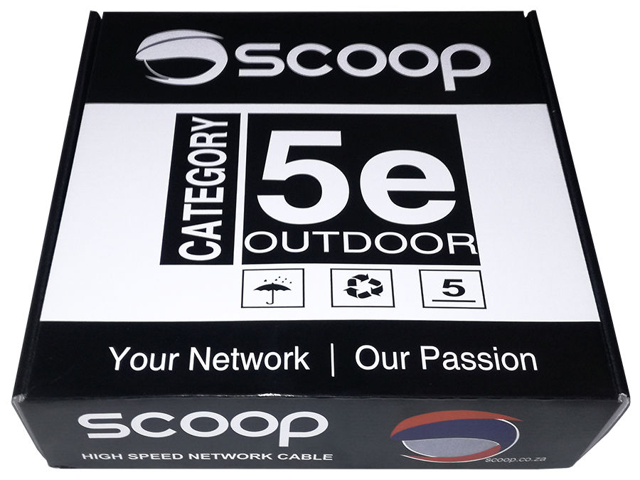 Scoop 100m Box Cat5e Outdoor FTP CCA Cable - Guards On Duty Shop & Security Guards