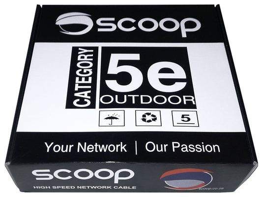 Scoop 100m Box Cat5e Outdoor FTP CCA Cable - Guards On Duty Shop & Security Guards