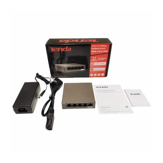 Tenda TEF1105P-4-63W - TENDA DESKTOP  SWITCH 10/100 4-PORT POE 58W 1 PORT 10/100 FAST-ETHERNET UPLINK