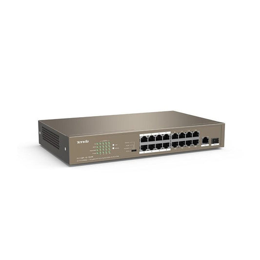 Tenda TEF1118P-16-250W - TENDA RACKMOUNT UNMANAGED SWITCH 10/100 16-PORT POE 230W 1 GIGABIT UPLINK AND GIGABIT/SFP COMBO (INC