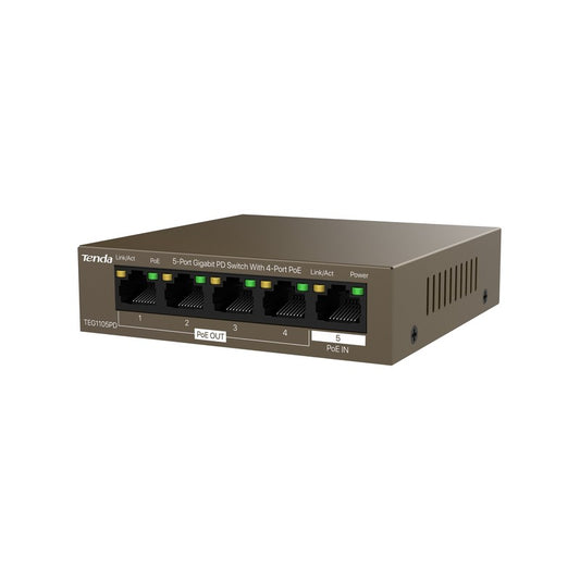Tenda TEG1105PD - TENDA SWITCH 5 PORT GIGABIT 4XPOE 1XPOE