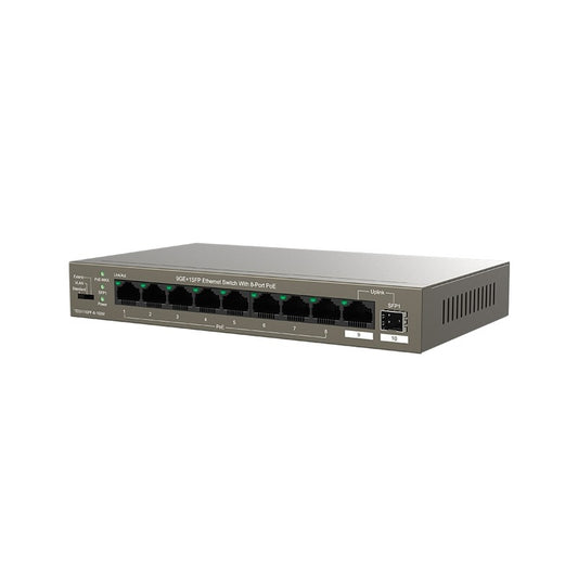 Tenda TEG1110PF-8-120W - TENDA DESKTOP SWITCH 8 X 10.100/1000 PORT POE, 1 X 10/100/1000 + 1 X 10/100/1000 SFP PORT - 120W