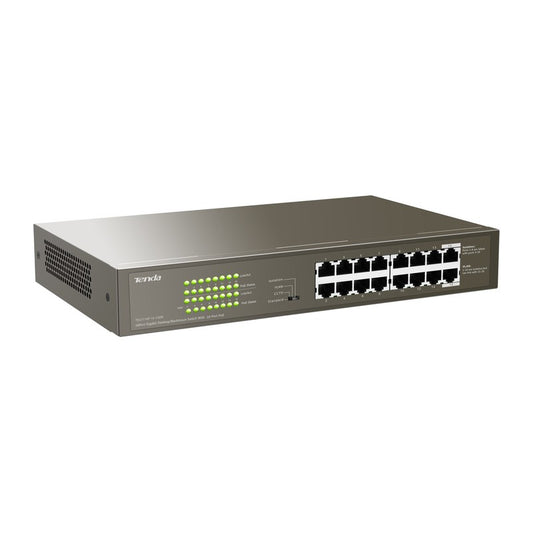 Tenda TEG1116P-16-150W - TENDA RACKMOUNT SWITCH GIGABIT 16 PORT POE 150W (INCLUDES BRACKETS)
