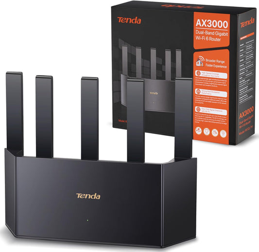 TENDA AX3000 Dual-Band Wi-Fi 6 Gigabit Router