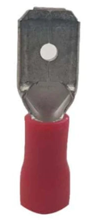 Terminal Preinsulated Red Disconnect Male 6.35mm / 5 Pack (50 Pack)