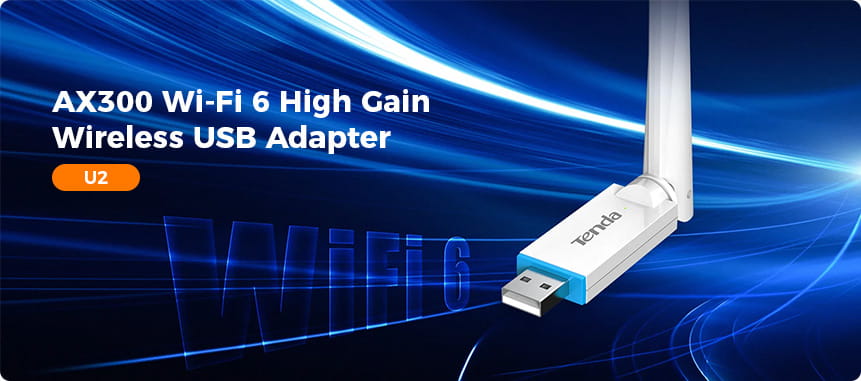 TENDA ADAPTOR USB AX300 WI-FI 6 HIGH GAIN WIRELESS