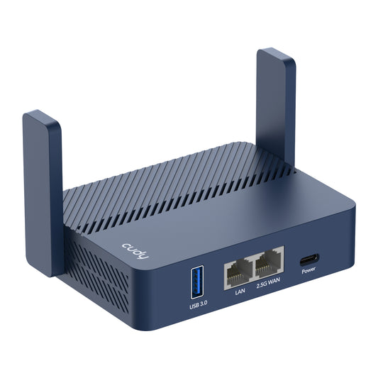 Cudy AX3000 2.5G Wi-Fi 6 Mini VPN Travel Router - Navy Blue - Guards On Duty Shop & Security Guards