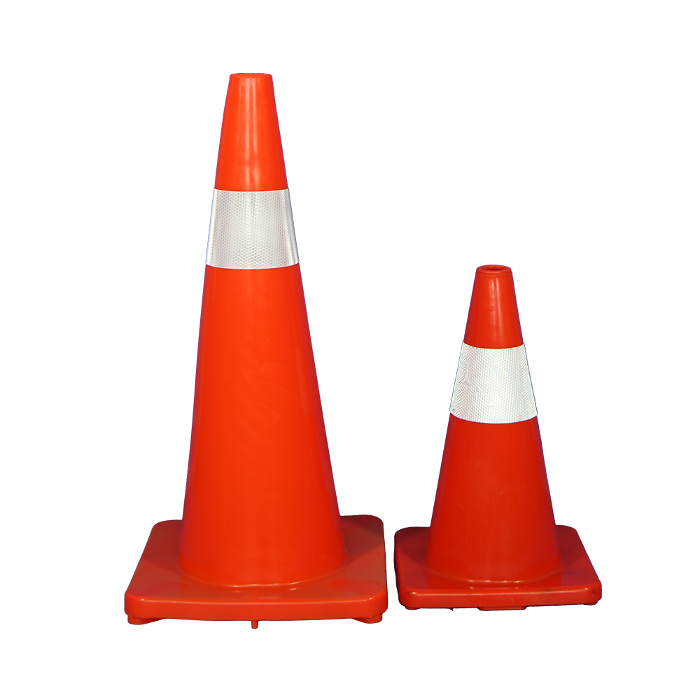 Pinnacle Soft Orange PVC Traffic Cone with Reflective Tape 700mm (Pack of 3)