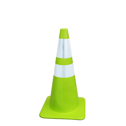 Pinnacle Soft Lime PVC Traffic Cone with Reflective Tape 300mm (Pack of 3)