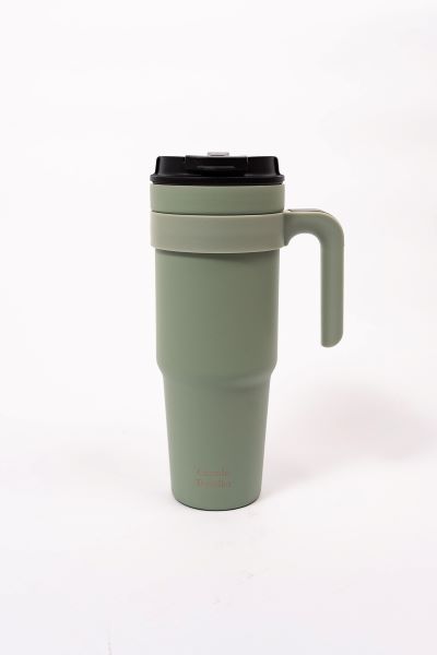 Thermosteel Grande Traveller 40oz Tumbler with Handle Grey Olive