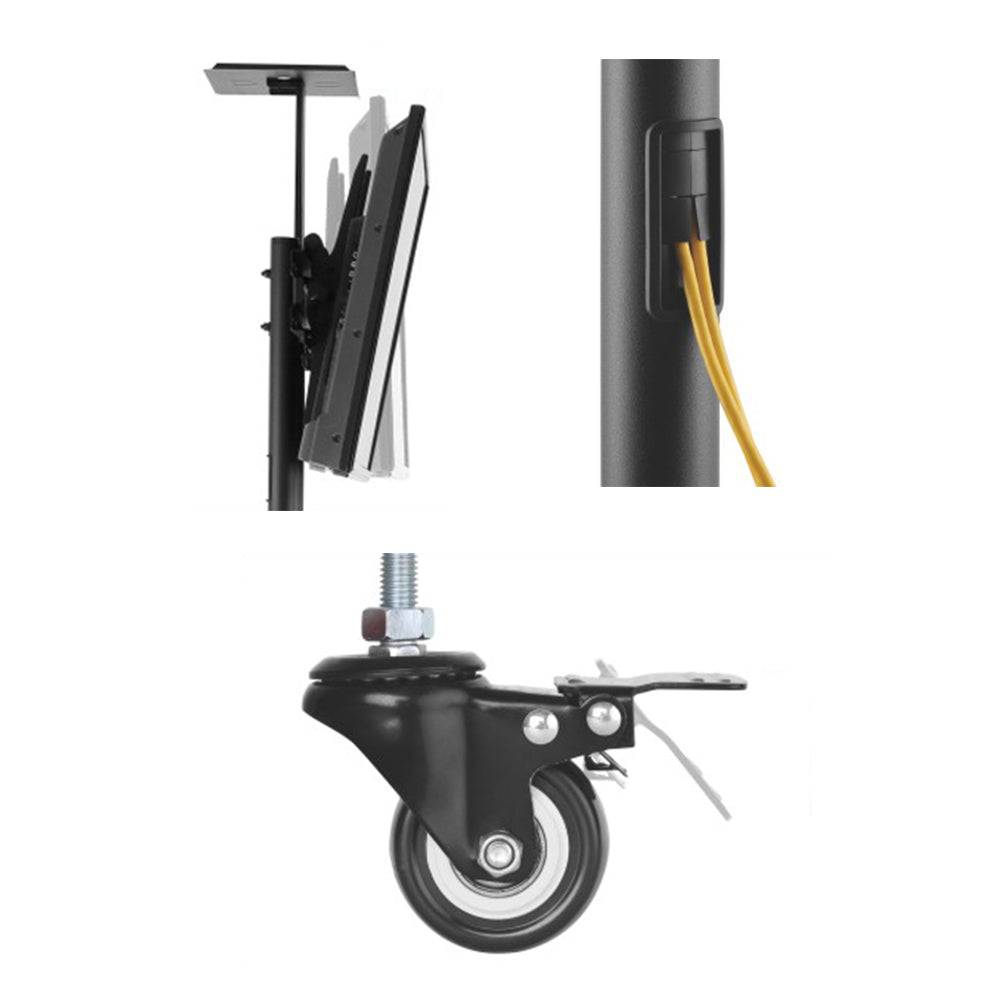 Economy Tilt Height-Adjustable Steel Mobile AV Trolley (TVARM-TVST01B)