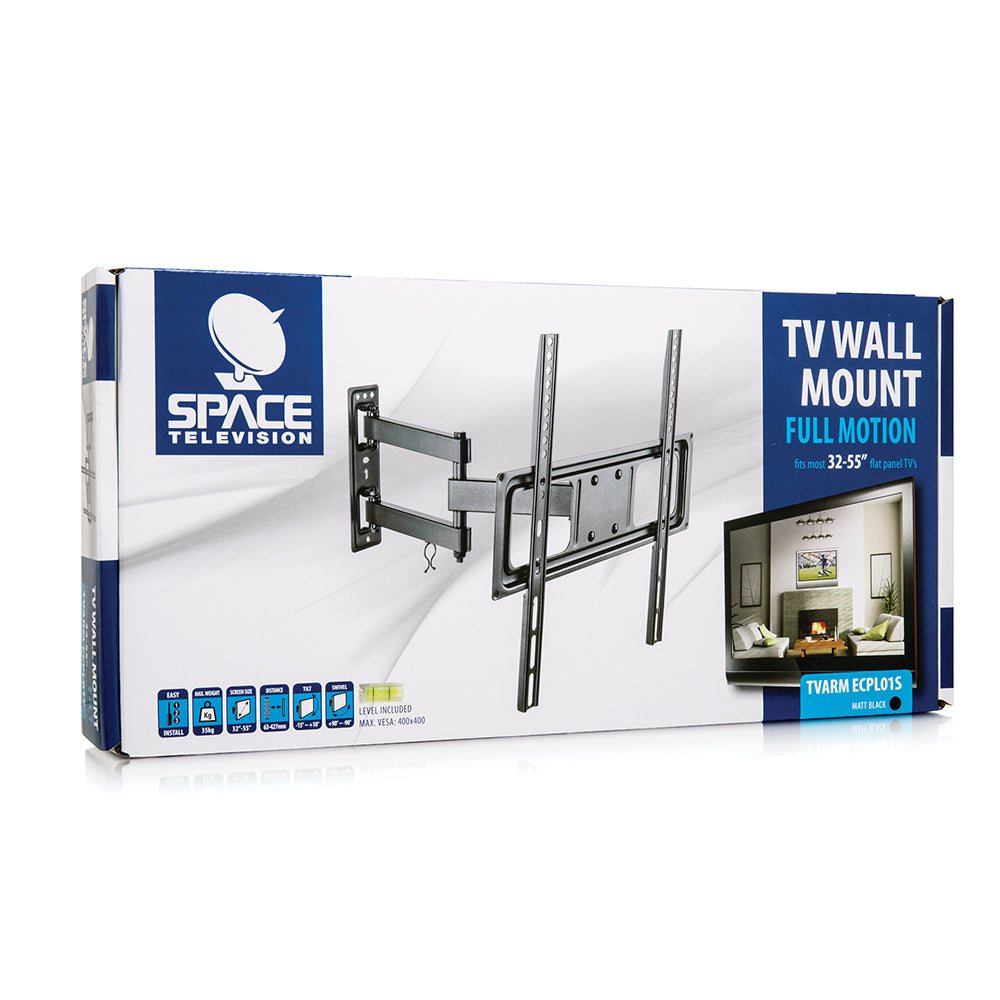 Flat Screen Wall Mount – Full Motion 32″-55″ 35kg (TVARMECPL01S)