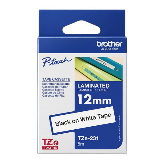 12MM Brother Tape Blk/wht — Brother | Guards on Duty Shop