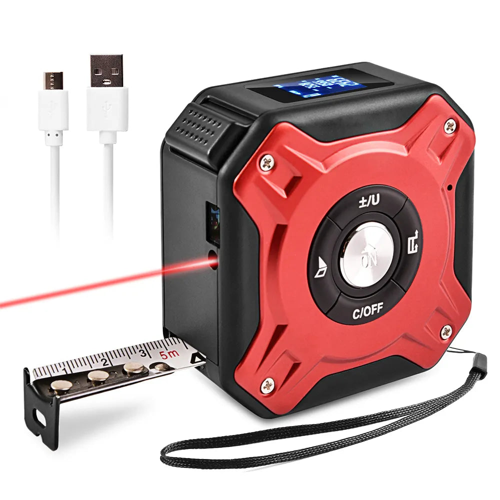 2-in-1 40m Laser Distance Measurer & Tape Measure