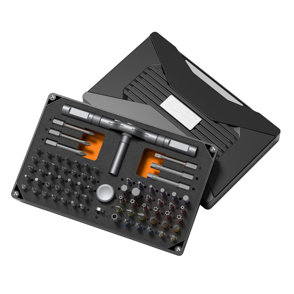 74-in-1 T-Handle Ratchet Screwdriver Set — Premium Bit Kit with Foam-Fitted Hard Case