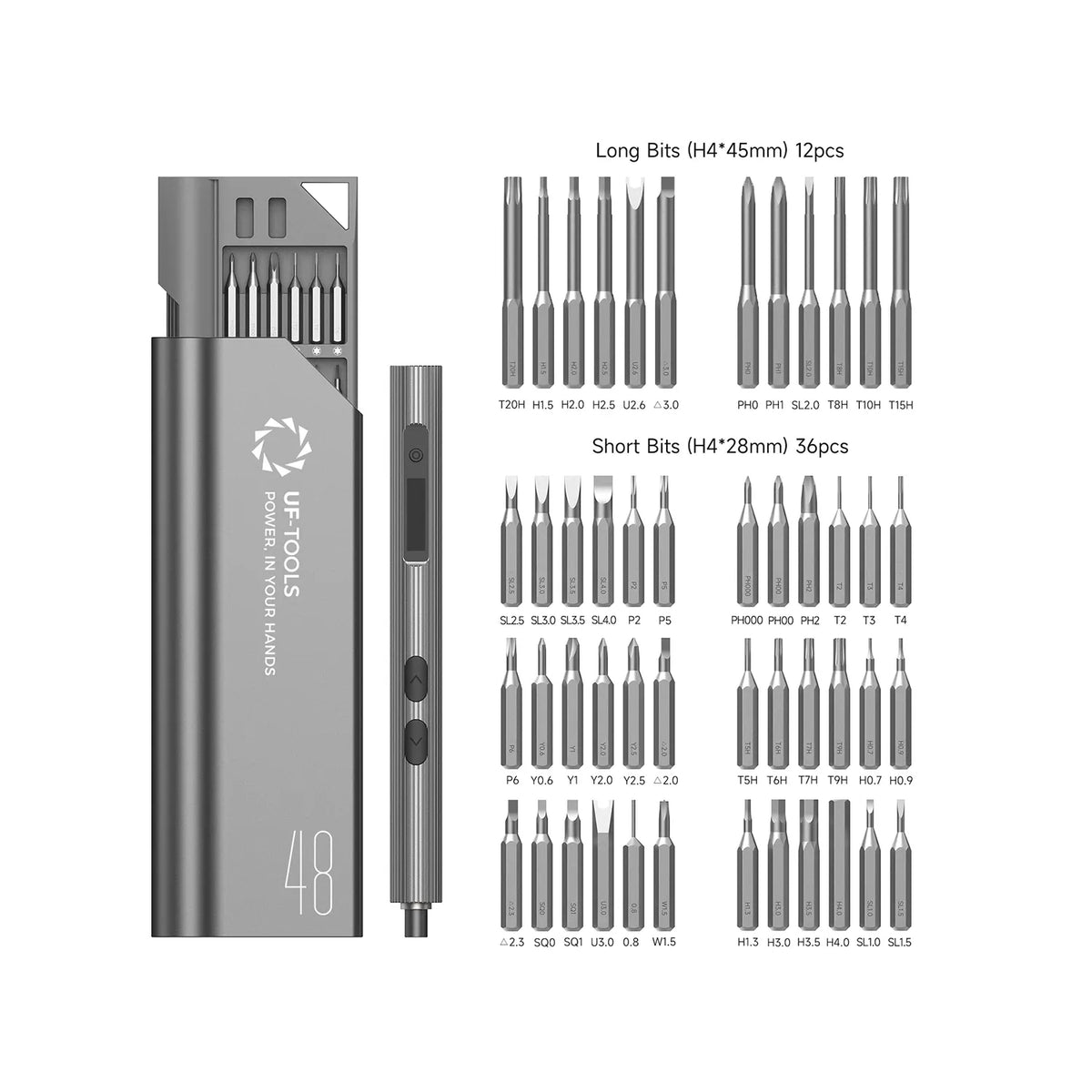 52-in-1 Electric Precision Screwdriver Set — Low Torque Cordless Driver with LED Display & Aluminium Case