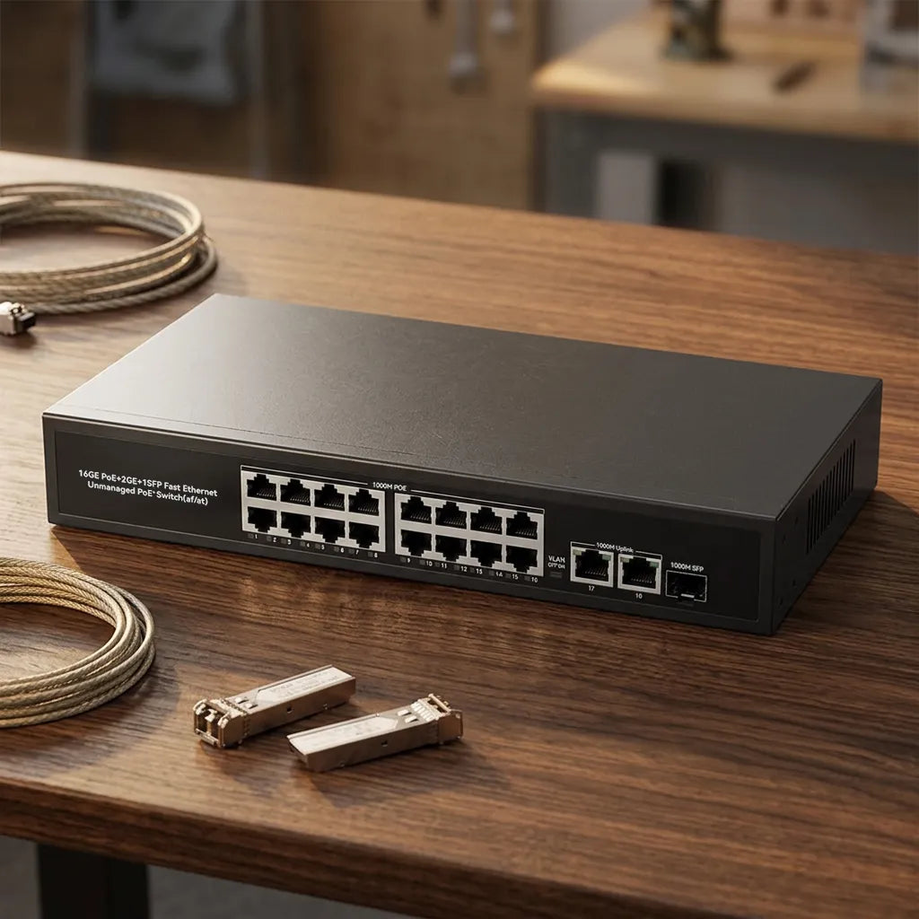 UltraLAN UL-GS1018PS – 16 Port Gigabit PoE Switch with SFP