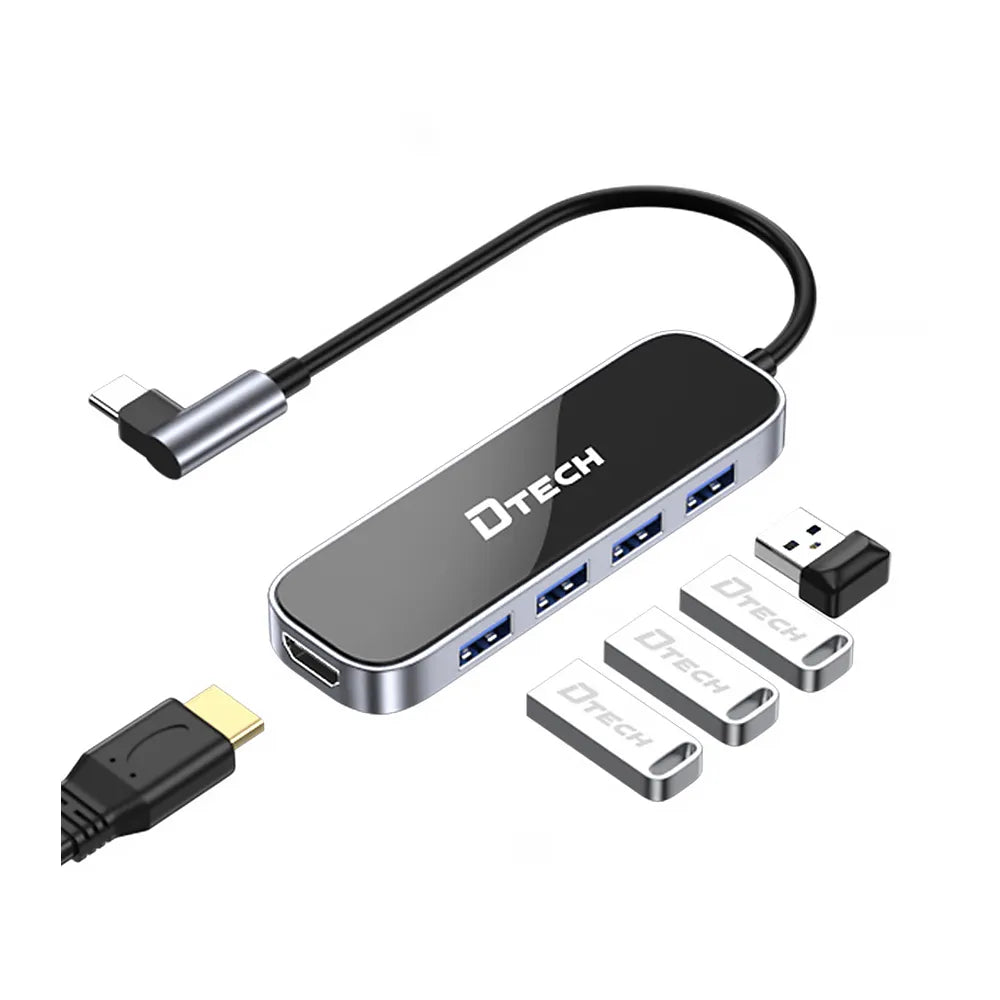 DTECH USB-C 6-in-1 Docking Station | HDMI 4K, 100W PD, USB, SD