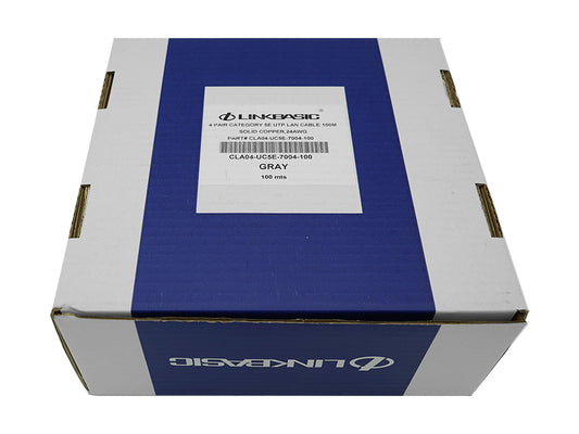 Linkbasic 100m Box Cat5e Solid Grey UTP Cable - Guards On Duty Shop & Security Guards