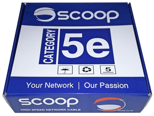 Scoop 100m Box Cat5e CCA Grey UTP Cable - Guards On Duty Shop & Security Guards