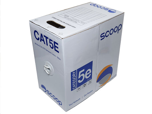 Scoop 305m Box Cat5e CCA White UTP Cable - Guards On Duty Shop & Security Guards
