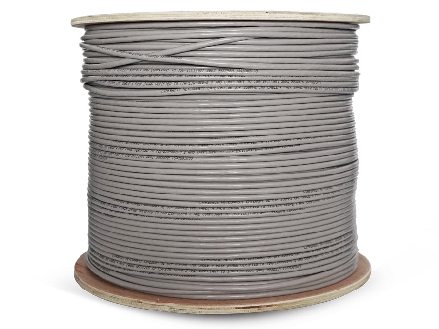 Linkbasic 500m Drum Cat5e Solid Grey UTP Cable - Guards On Duty Shop & Security Guards