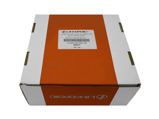 Linkbasic 100m Box Cat6 Solid Grey UTP Cable - Guards On Duty Shop & Security Guards