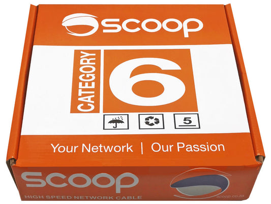 Scoop 100m Box Cat6 CCA Grey UTP Cable - Guards On Duty Shop & Security Guards