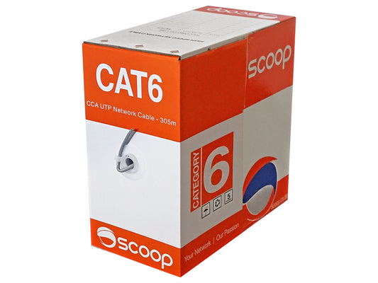 Scoop 305m Box Cat6 CCA Grey UTP Cable - Guards On Duty Shop & Security Guards