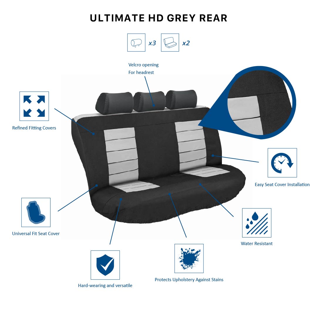 Ultimate HD Rear Car Seat Cover Set - Stingray - Beige