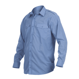 Pilot Shirt Long Sleeve - White Raised Collar Size 3XL