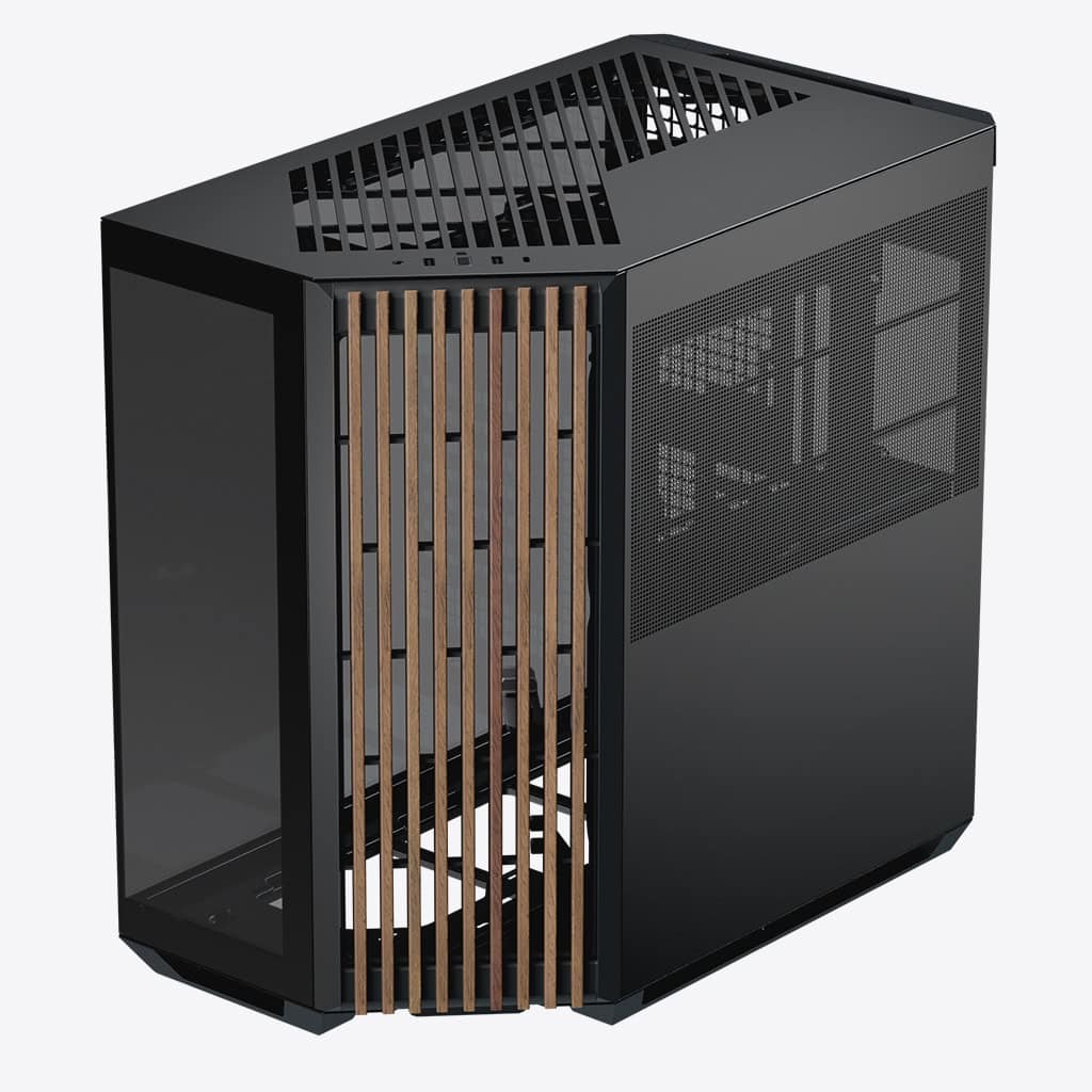 Aerocool APNX V1 premium Black and Wood mid-tower ATX case -Supports up to 10 fans - 6x2.5'' or 2x 3.5'' - 360mm radiator -