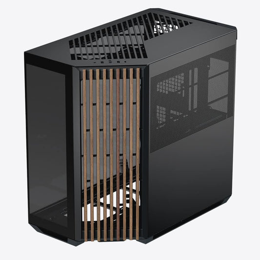 Aerocool APNX V1 premium Black and Wood mid-tower ATX case -Supports up to 10 fans - 6x2.5'' or 2x 3.5'' - 360mm radiator -