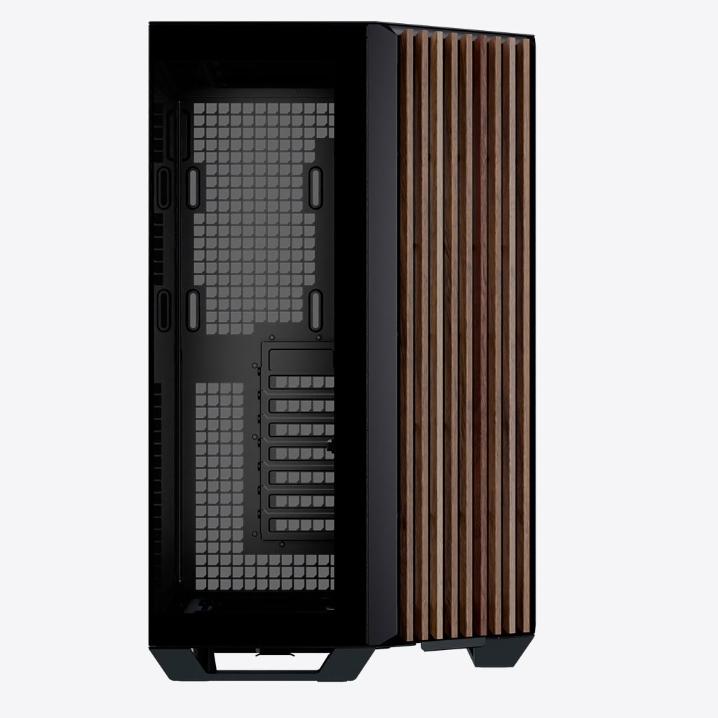Aerocool APNX V1 premium Black and Wood mid-tower ATX case -Supports up to 10 fans - 6x2.5'' or 2x 3.5'' - 360mm radiator -