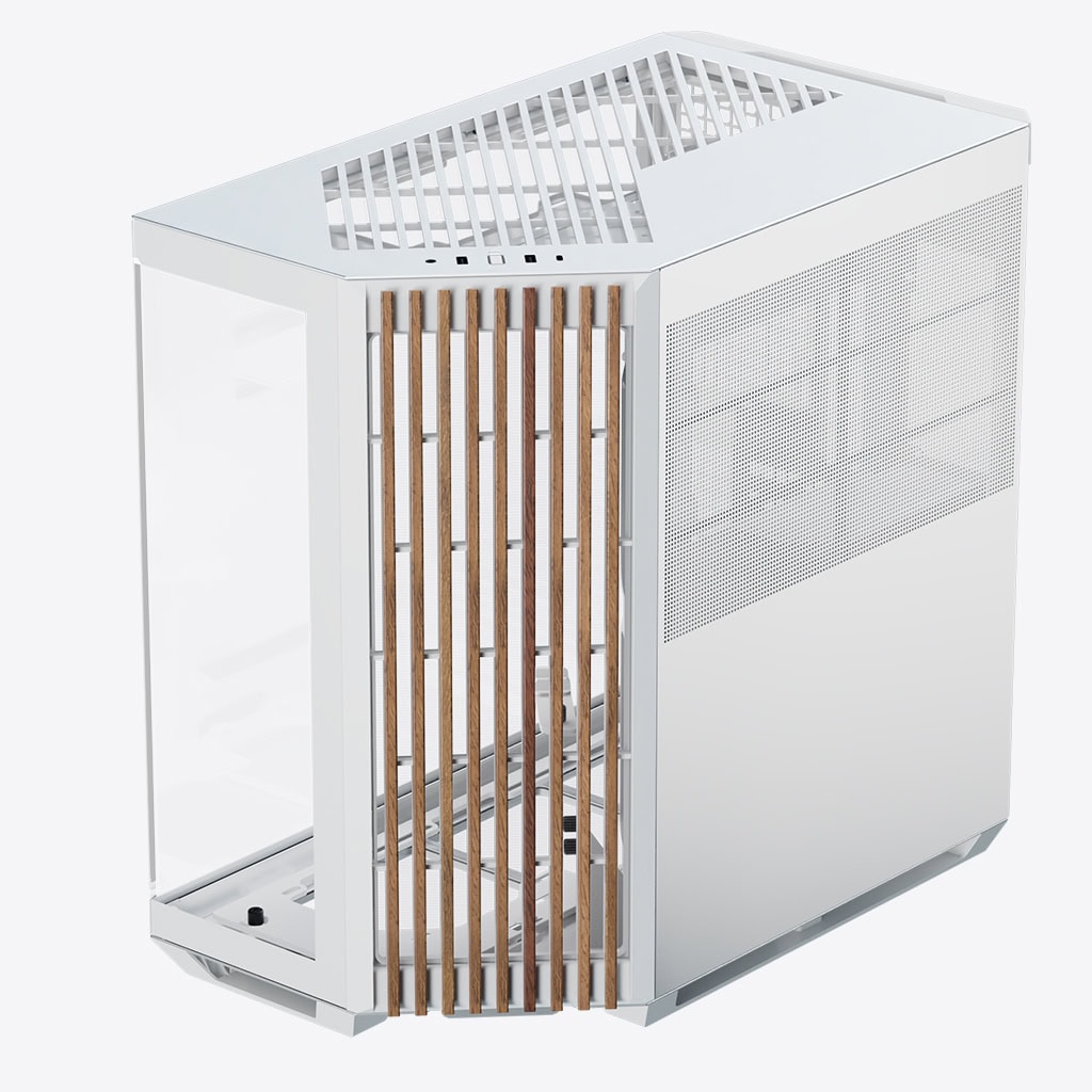 Aerocool APNX V1 premium White and Wood mid-tower ATX case -Supports up to 10 fans - 6x2.5'' or 2x 3.5'' - 360mm radiator -