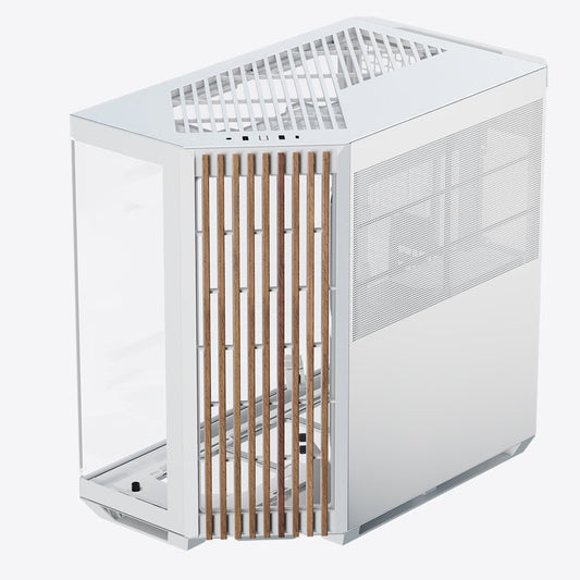 Aerocool APNX V1 premium White and Wood mid-tower ATX case -Supports up to 10 fans - 6x2.5'' or 2x 3.5'' - 360mm radiator -