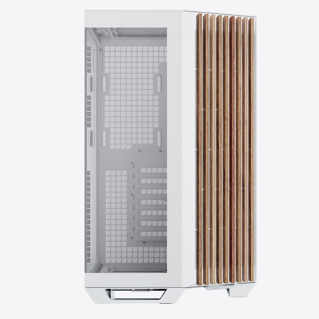 Aerocool APNX V1 premium White and Wood mid-tower ATX case -Supports up to 10 fans - 6x2.5'' or 2x 3.5'' - 360mm radiator -