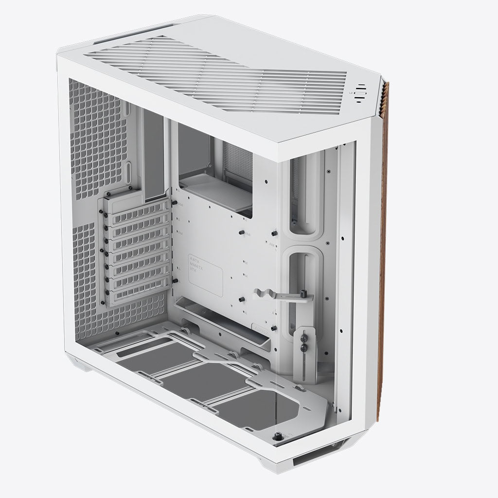 Aerocool APNX V1 premium White and Wood mid-tower ATX case -Supports up to 10 fans - 6x2.5'' or 2x 3.5'' - 360mm radiator -