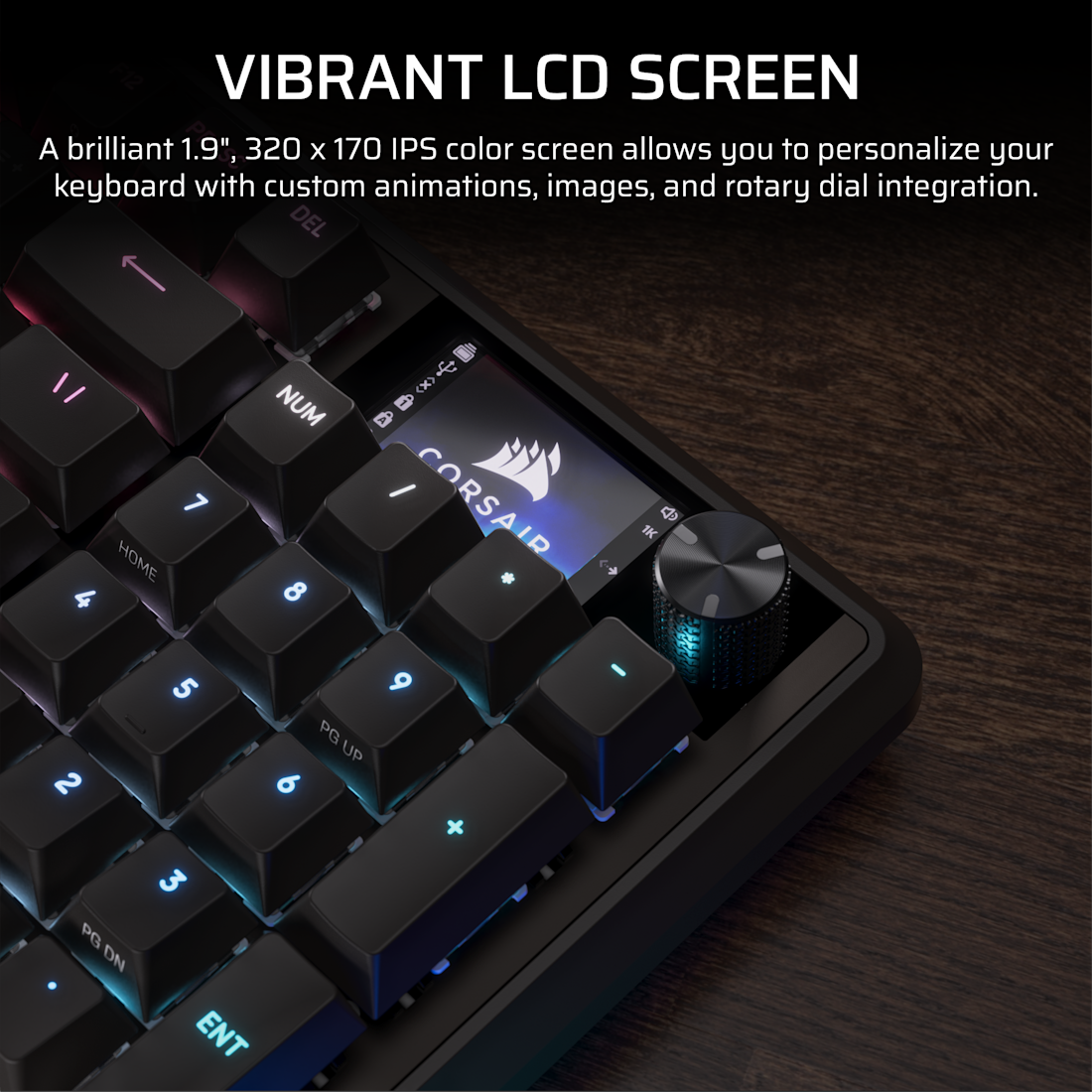 Corsair VANGUARD 96% Gaming Keyboard - MLX Fusion tactile switches - Black.