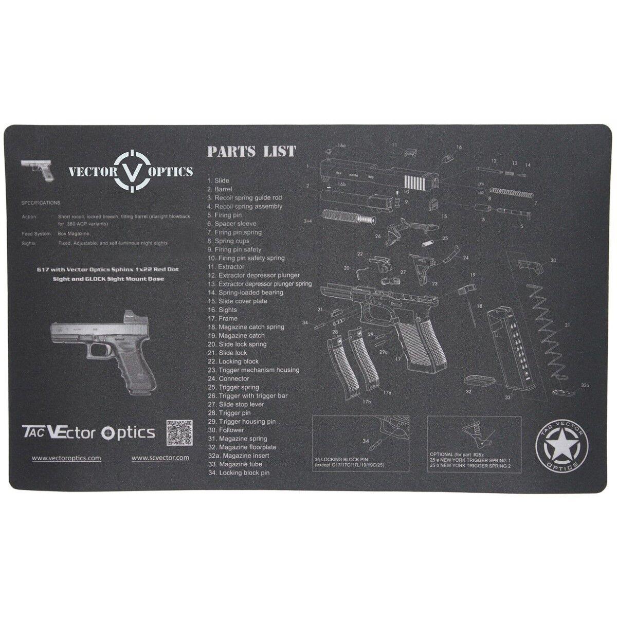 VECTOR OPTICS SCBM-02 GLOCK BENCH MAT Guards On Duty Security