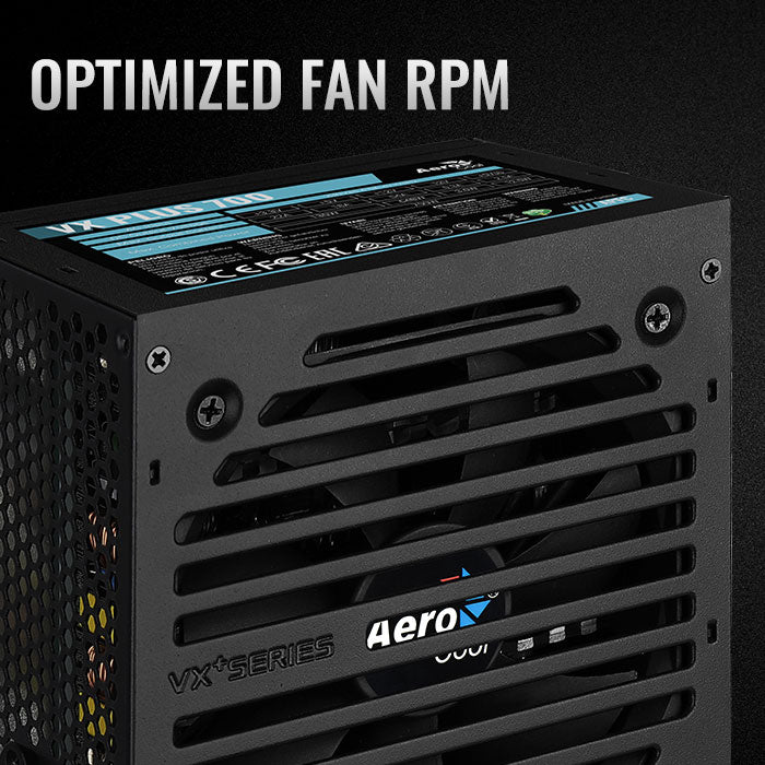 Aerocool VX PLUS 700W PSU - ATX 24 PIN; 1x 4+4PIN CPU; 6x SATA; 3x PATA; 1x PCIe 6+2PIN