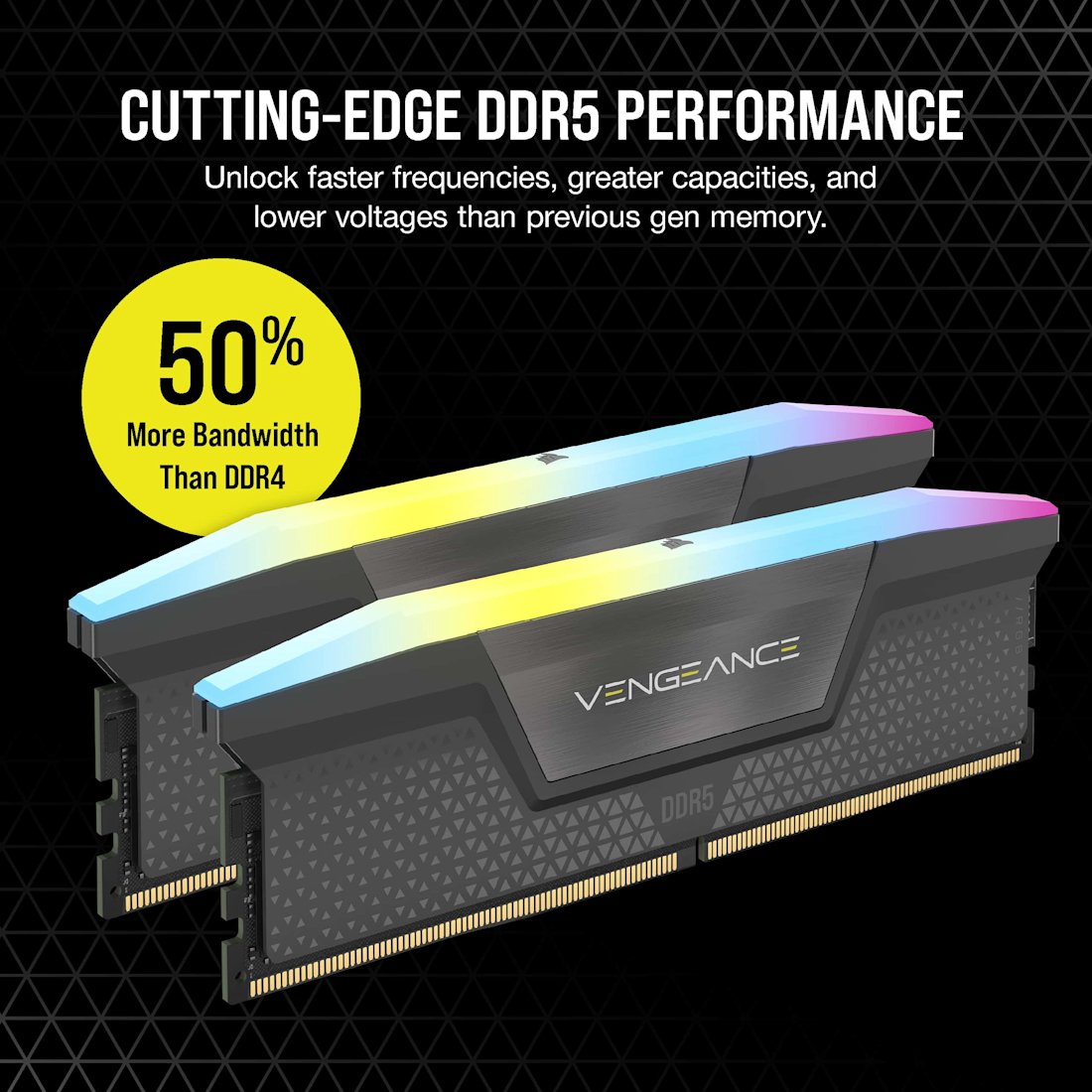 CORSAIR VENGEANCE RGB DDR5 16GB (1 x 16GB) DDR5 6000 CL38-48-48-96 1.35V Intel XMP & AMD EXPO - GREY