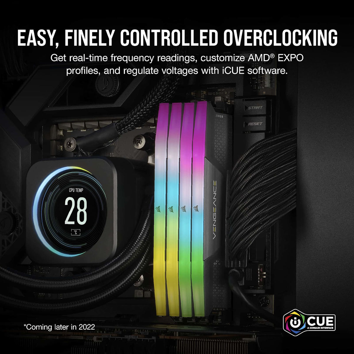 Corsair VENGEANCE RGB DDR5 32GB (2 x 16GB) DDR5 6000 CL38-44-44-96 1.35V Intel XMP & AMD EXPO - Black