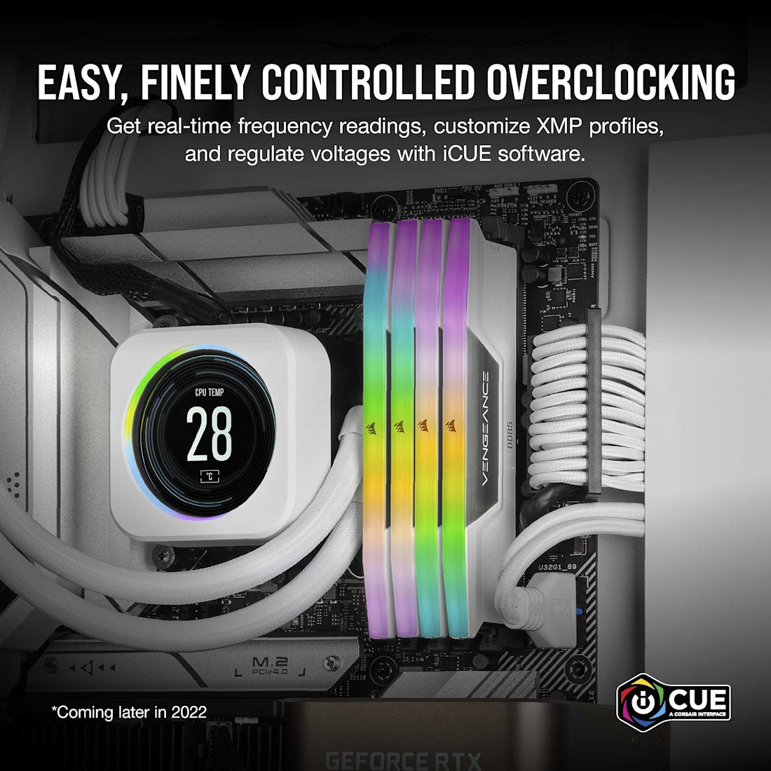 Corsair VENGEANCE RGB DDR5 32GB (2 x 16GB) DDR5 6000 CL38-44-44-96 1.35V Intel XMP & AMD EXPO - White