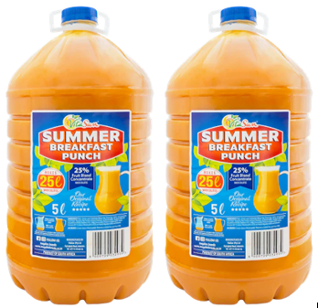 Vita Sun 2 X 5L Summer Breakfast Punch Summer Range (Sold 2 X 5 L Per Case) Vita Sun Breakfast Punch Summer Range 5L