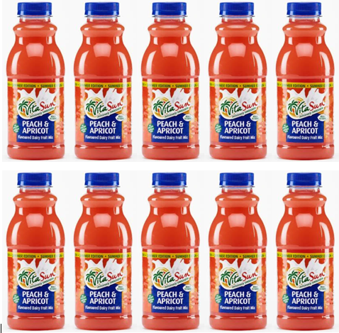 Vita Sun 10 X 500ml Dairy Blend Peach Apricot Fruit Drink (Sold 10 X 500ML Per Case) Vita Sun DB Peach Apricot Blended