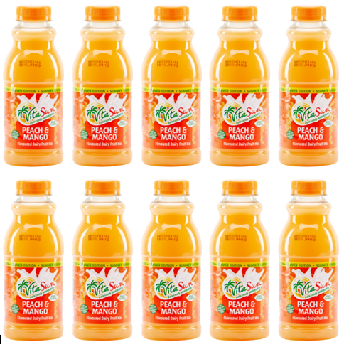 Vita Sun 10 X 500ml Dairy Blend Peach Mango Fruit Drink (Sold 10 X 500ML Per Case) Vita Sun DB Peach Mango Blended 500Ml