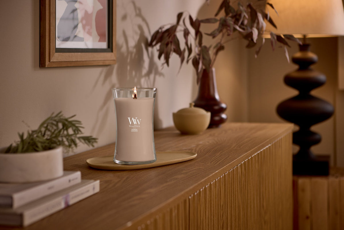 WoodWick Large Hourglass Candle - Cashmere
