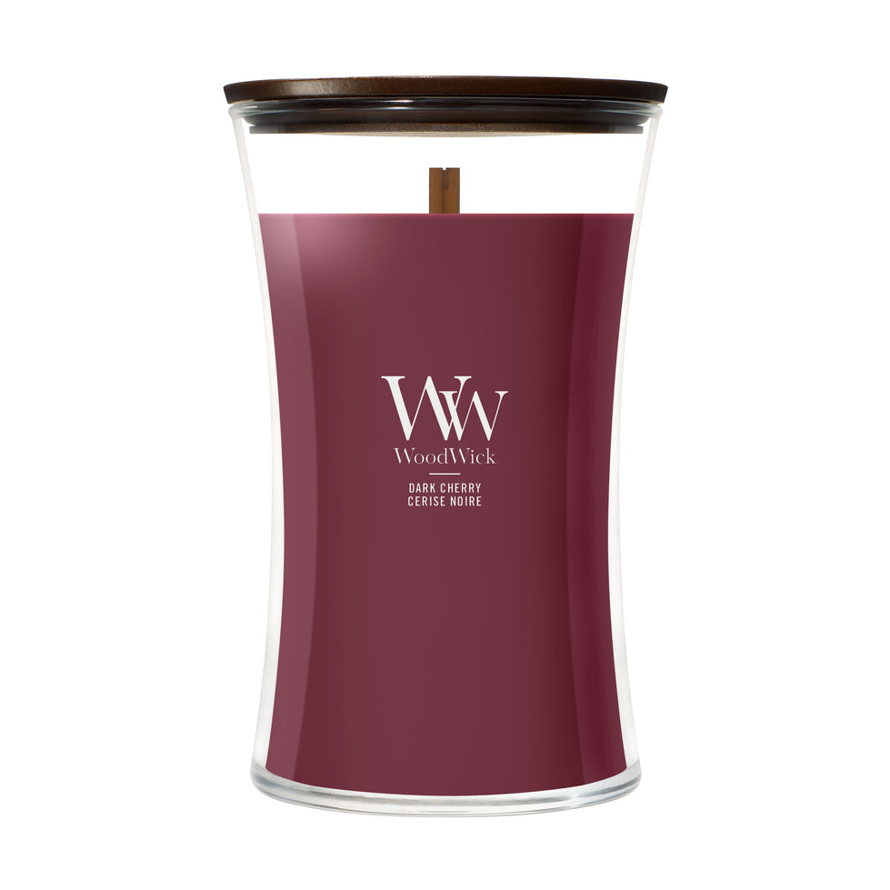 WoodWick Large Hourglass Candle - Dark Cherry
